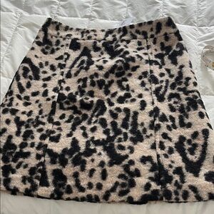 Ann Taylor Black and Cream Mini Skirt